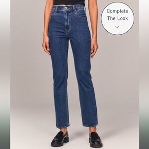 A&F Ultra High Rise Ankle Straight Jean